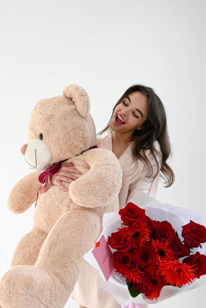 Bouquet "Valentine" + big teddy bear