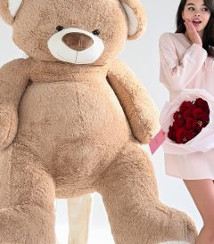 A bouquet of roses + a 2-meter teddy