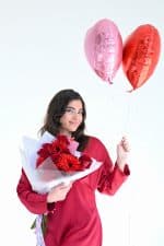 Букет "Валентинка" + 2 гелиевых шара.