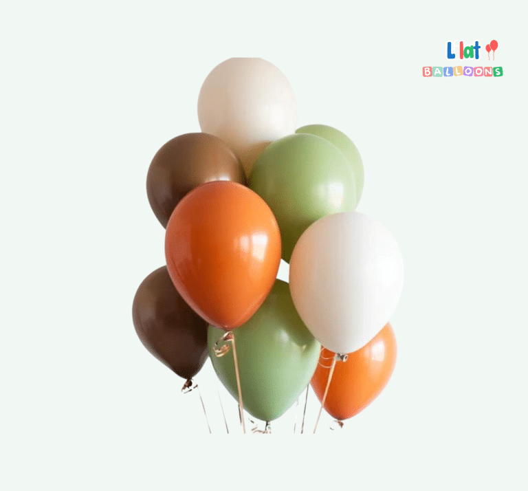 ფერადი ბუშტების სეტი ჰელიუმის ბუშტები