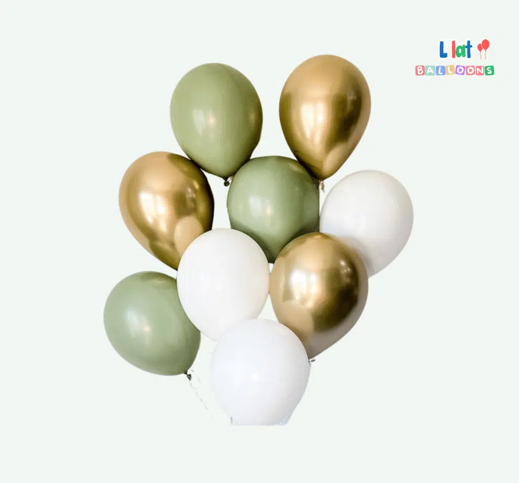 თეთრი ოქროსფერი და მწვანე სეტი