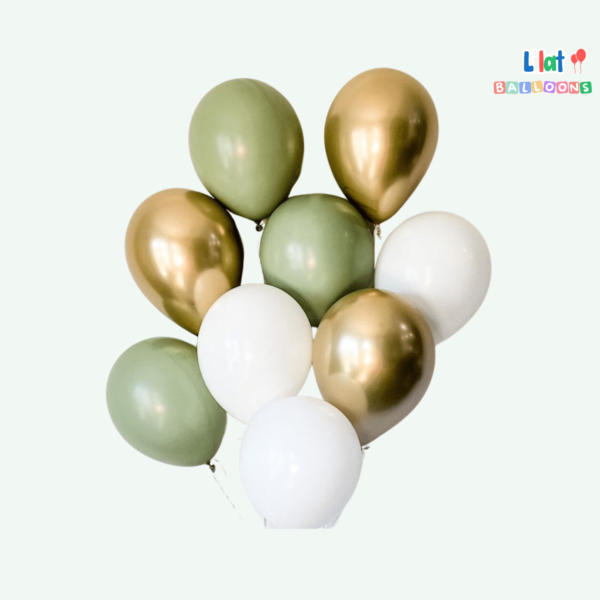 თეთრი ოქროსფერი და მწვანე სეტი