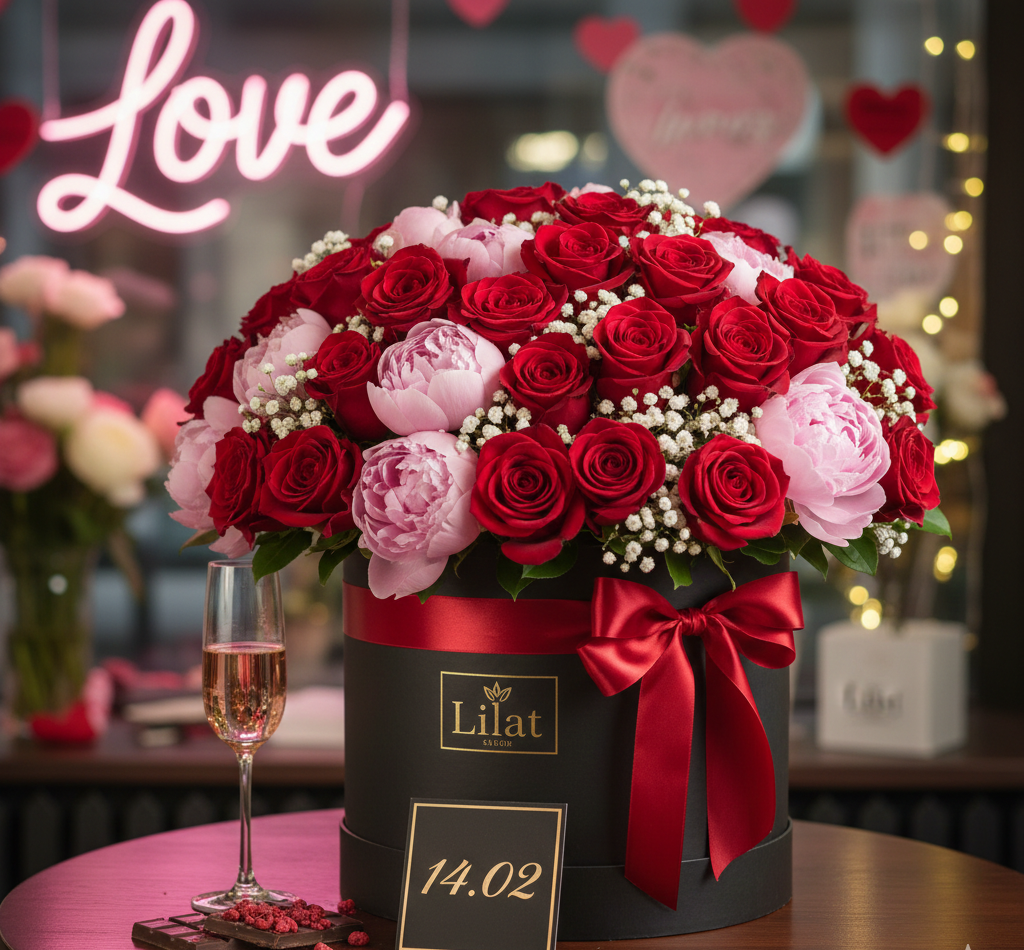 წითელი ყვავილები ვალენტინობის დღისთვის